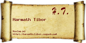 Harmath Tibor névjegykártya